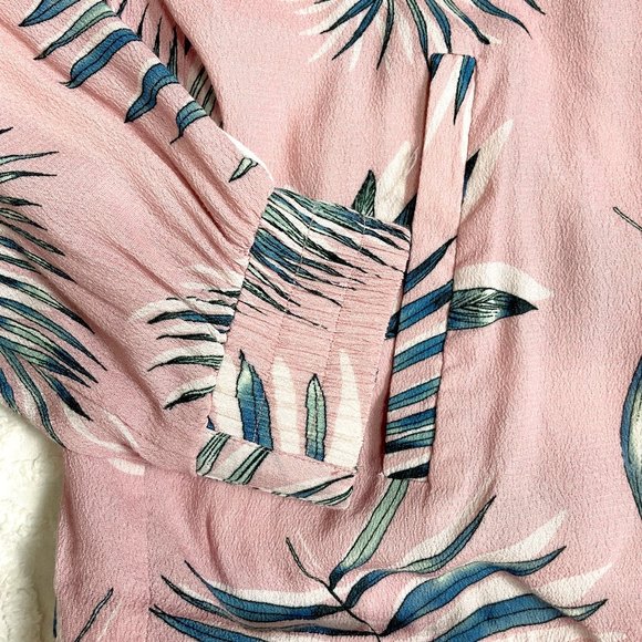 BB Dakota tropical bomber jacket L – retro palm print baseball style - Picture 7 of 8